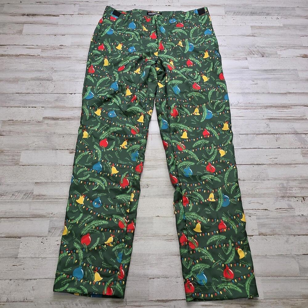 Suitmeister Christmas Party Holiday Pants Men's L 36-38 Elastic Waist Green...